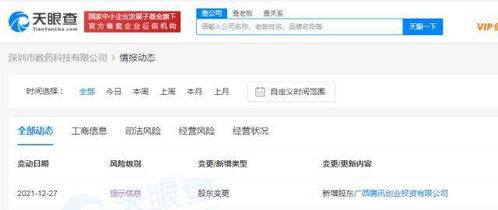 腾讯入股数药科技，深化人工智能与医疗健康布局